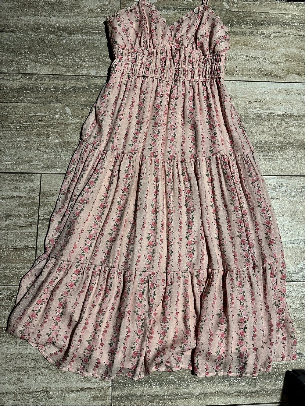 Floral Maxi Dress in Pink & White Like New